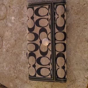 Coach print wallet black and grey